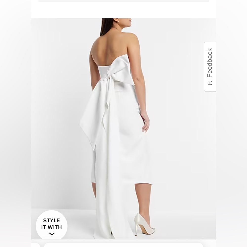 Express Bridal Statement Bow Midi Dress - Size 10